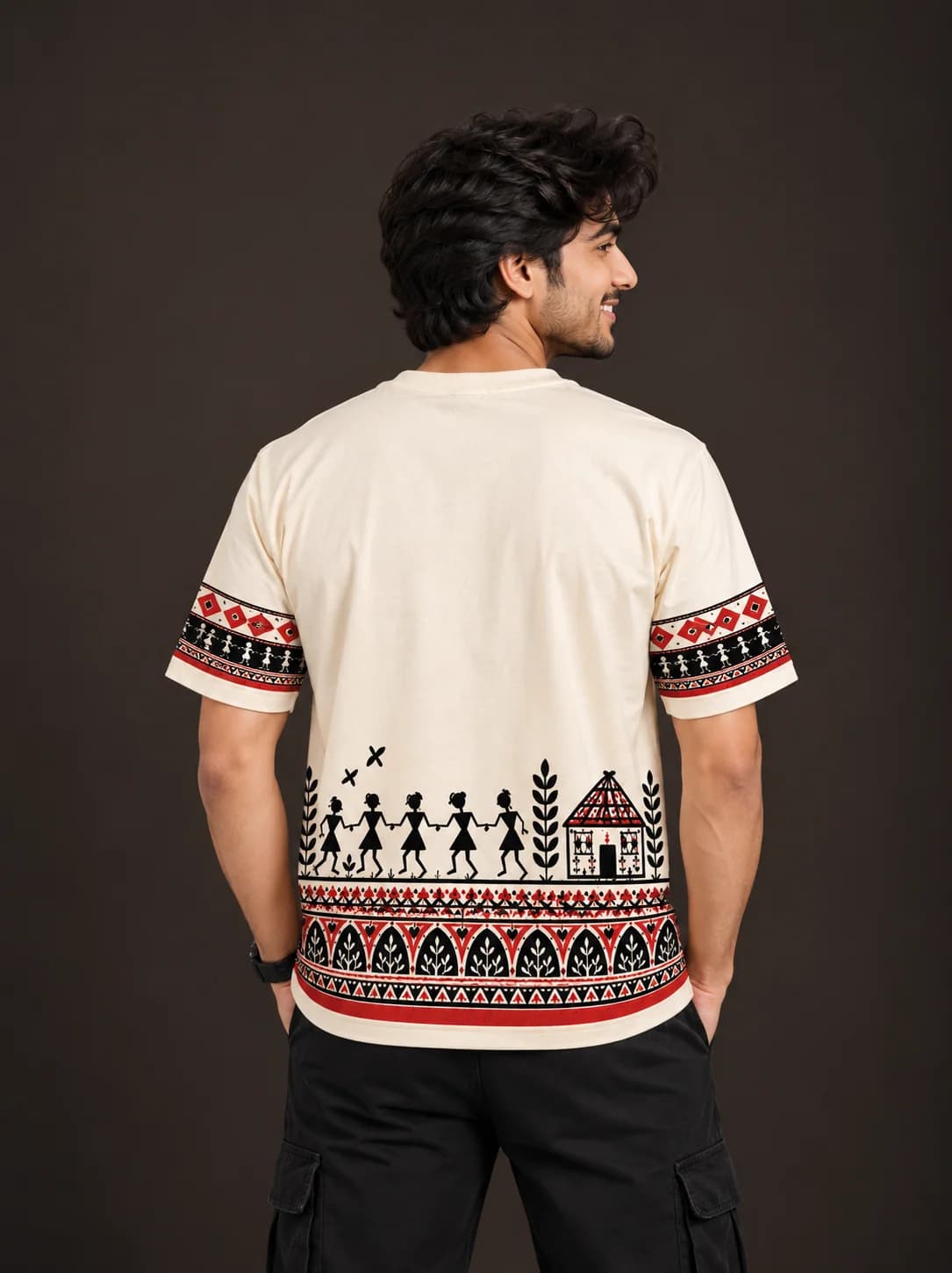 Saura Tribal Art Oversized T-Shirt