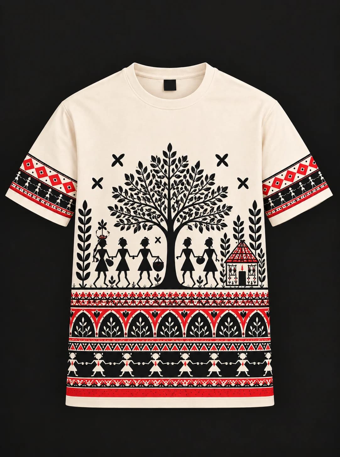 Saura Tribal Art Oversized T-Shirt