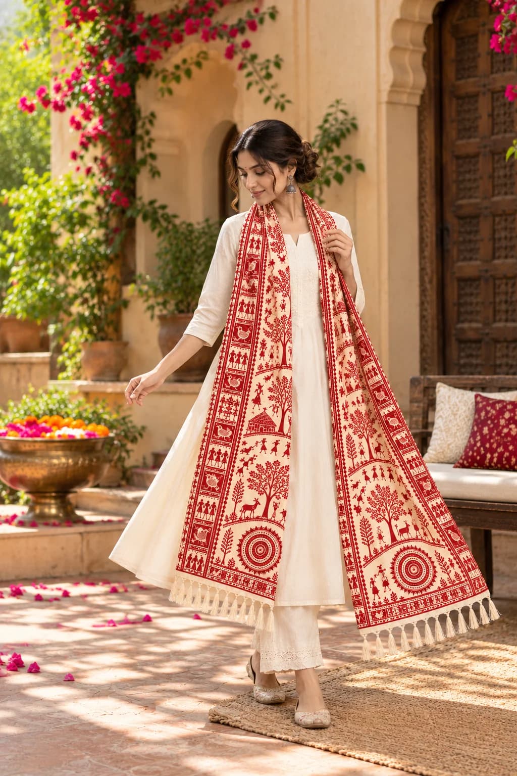 Saura Tribal Art Printed Women’s Stole
